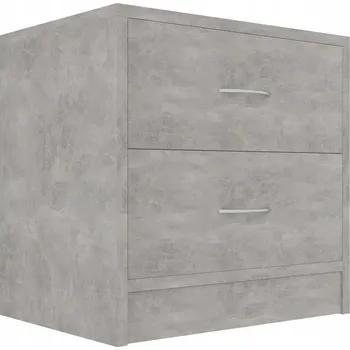 Noční stolek Noční stolek z dřevěného materiálu, šedý betonu, 40x30x40 cm, 2 s