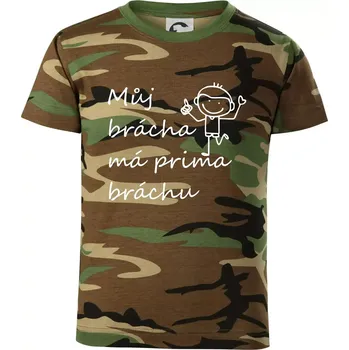 Chlapecké tričko Můj brácha má prima bráchu! - Dětské maskáčové triko - 104-110cm / 3-4 roky ( Hnědý maskáč )