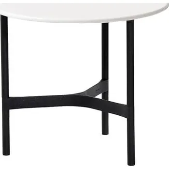 Konferenční stolek Stůl Cane-Line Twist Coffee Table Small podnoží tmavě šedé top Hi-Core bílý Ø45 v.38