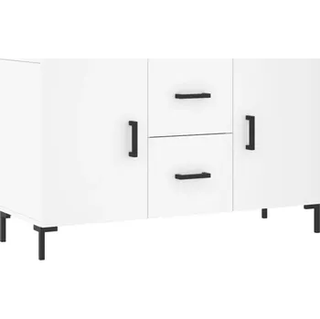 Komoda Skříňka z dřevotřísky a kovovými nožičkami, bílá, 100x36x6