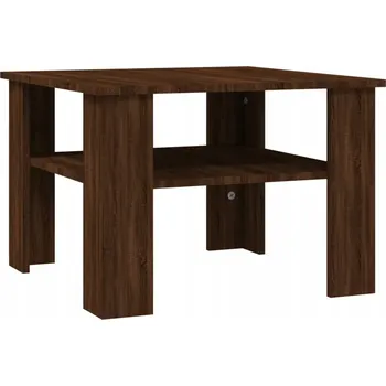 Konferenční stolek Konferenční stolek s poličkou, dřevotříska, hnědý dub, 60x60x42 cm