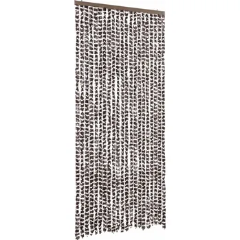 Síť proti hmyzu Závěs proti hmyzu z polypropylenového šenilu, hnědo-bílý, 90x220 cm