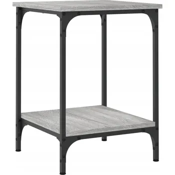 Konferenční stolek Konferenční stolek s policemi, dřevěný, šedý dub sonoma, 40x40x55 cm