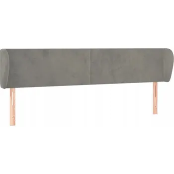 Klasické čelo postele Uszak, sametové, světle šedé, 183x23x78/88 cm