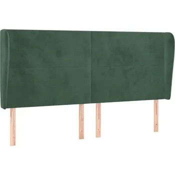 Čelo postele Uszak z Aksamitu Nastavitelné Tmavě Zelené 163x23x118/128 cm