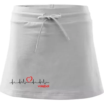Dámská sukně Moje srdce bije pro Volejbal - Sportovní sukně - two in one - S ( Bílá )