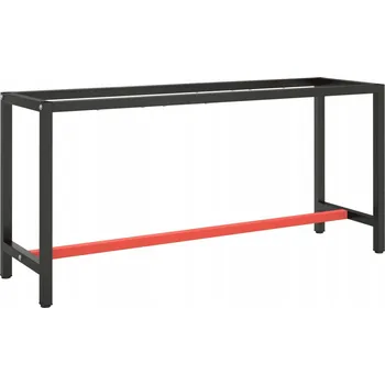 Jídelní stůl Robustní rám pracovního stolu, matná černo-červená barva, 170x50x79 cm