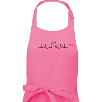 Kuchyňská zástěra Border kolie EKG - Pánská zástěra na vaření - Univerzální velikost ( Růžová )