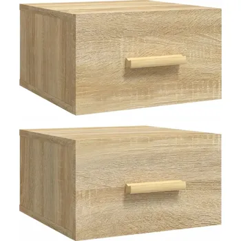 Noční stolek Závěsné noční stolky z dřevotřísky, Dub Sonoma, 35x35x20 cm