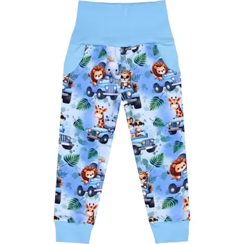 Tepláčky s kapsou - ZOO v autíčku Velikost: 146