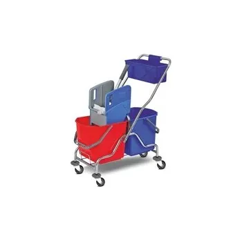 Úklidový vozík Vozík úklidový s čelisťovým ždímačem, chrom