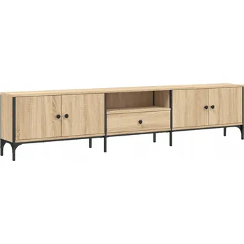 Televizní stolek TV stolek z materiálu na bázi dřeva a kovu, dub sonoma, 200x25x44 cm