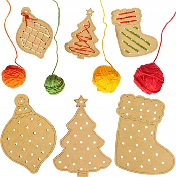 Vánoční dekorace Ozdoby na vánoční stromeček VÁNOČNÍ ozdoby Pletené dekorace do balíčku Mikulášské vzory