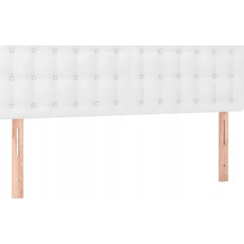 Nastavitelná čelo postele z umělé kůže, bílá, 144x5x78/88 cm