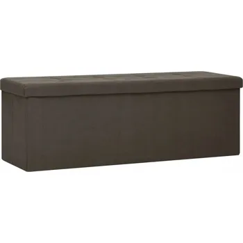 Lavice s úložným prostorem MDF čalouněná umělým lnem 110x38x38 cm tmavě hnědá