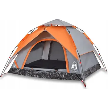 Stan VidaXL Stan pro 3 osoby, šedo-oranžový, rychlé rozložení