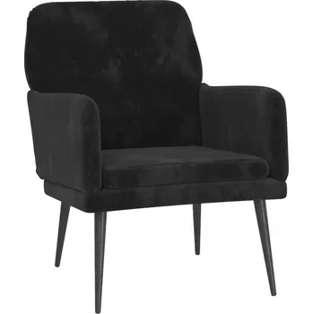 Křeslo Relaxační křeslo sametové černé 62x79x79 cm