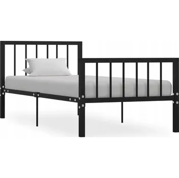Postel Kovový rám postele, černý, 208 x 106 x 84 cm, pro matrace 100 x 200 cm