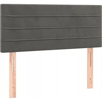 Čelo postele z aksamitu, nastavitelné, tmavě šedé, 80x5x78/88 cm