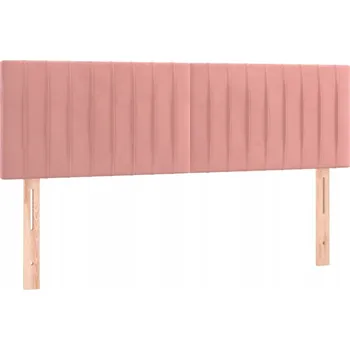 Nastavitelná čalouněná čelo postele, sametová růžová, 144x5x78/88 cm