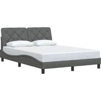 Postel Rám postele tmavě šedý 218 x 145 x 74,5 cm s čelem postele 142 x 6 x 48 cm