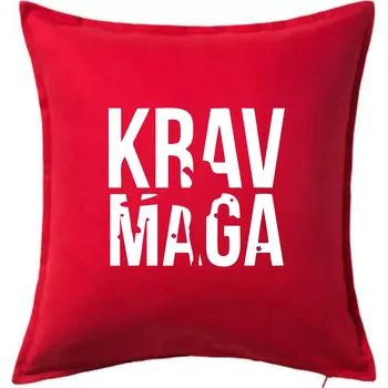 Polštář Nápis Krav Maga - Polštář 50x50 - 50x50 - Pouze potah ( Červená )