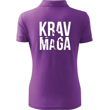 Nápis Krav Maga - Polokošile dámská Pique Polo - L ( Fialová )
