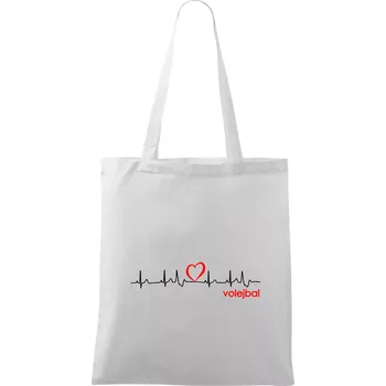Nákupní taška Moje srdce bije pro Volejbal - Taška bavlněná - 42 x 38 cm ( Bílá )