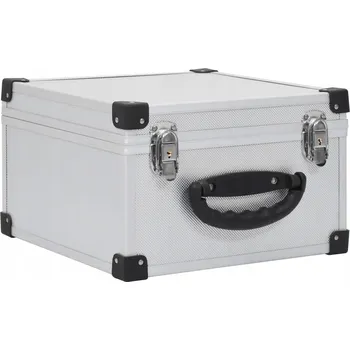 Kufr na CD s hliníkovými hranami, dřevo/ABS, 29,5x29,5x18 cm