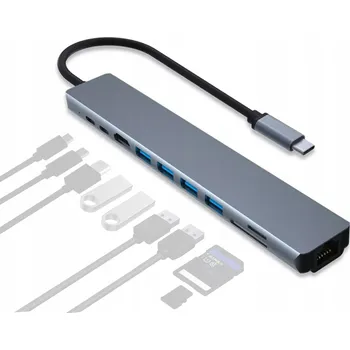 Dokovací stanice Tradebit HUB Adapter USB-C 4K PD 87W