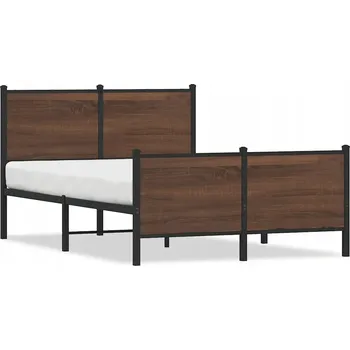 Postel Rám postele ocelový, hnědý dub, 207 x 125 x 91,5 cm, matrace 120 x 200 cm