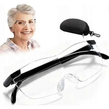 2X ZVĚTŠOVACÍ BRÝLE S LED SVĚTLEM LUPA NA ČTENÍ SKLO SKLO