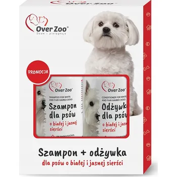 Kosmetika pro psa Over Zoo, Sada pro bílou a světlou srst, šampon + kondicionér, 490 ml