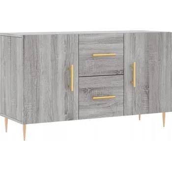 Komoda Skříňka se dvířky šedá dub sonoma, 100x36x60 cm, kovové nožičky