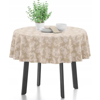 ubrus Obrus na Stůl 145 cm Kulatý Dekorace stolu Odolný proti skvrnám Žakárový styl