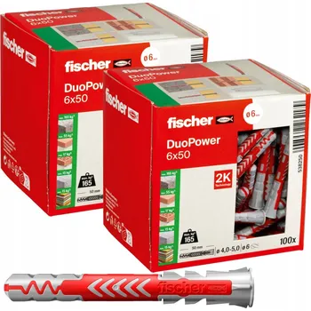 Hmoždinka FISCHER DUOPOWER 6x50 Hmoždinka do betonu, dutých cihel a sádrokartonu, šroub x2