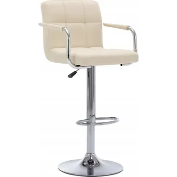 Barová židle Barová židle s plynovým pístem, krémová, 53x52x(92-112) cm