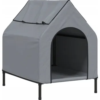 Bouda pro psa Bouda pro psa z Oxford tkaniny a oceli, 90x65x85 cm, světle šedá