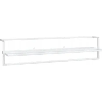 Věšák Nástěnný věšák na ručníky, železný, bílý, 95x25x22 cm