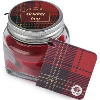 Svíčka Malá vánoční vonná svíčka ve skle s jmenovkou 28 g