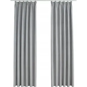 Prostěradlo Závěsy ze semišového polyesteru 140 x 175 cm šedé, s kovovými háčky