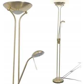 Stojací lampa LED stojací lampa s lampičkou na čtení, mosaz, 180x25 cm, stmívač