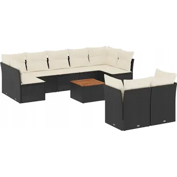 Modulární zahradní nábytek z PE ratanu, černý, 62 x 62 x 69 cm