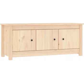 Botník Dřevěná botník z Masivního Borovicového Dřeva 110x38x45,5 cm