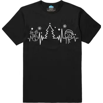 Pánské tričko Pánské tričko Kardiogram Vánoc (Velikost: M, Barva: Černá)
