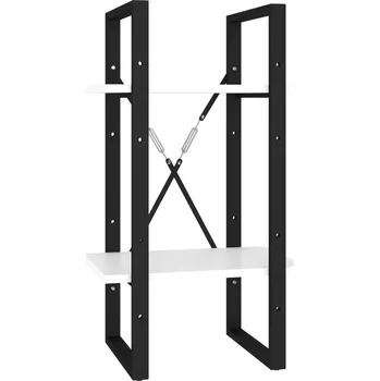 Knihovna Regál na knihy industriální, bílý, materiál dřevotříska, kov, 40x30