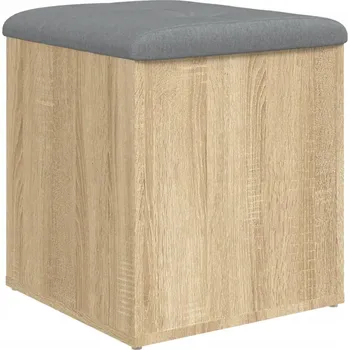 Zahradní lavice Lavice s úložným prostorem a polštářem, dub sonoma, 42x42x45 cm