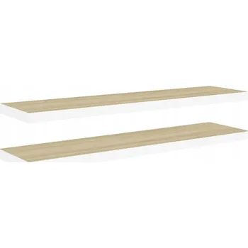 police Nástěnné police MDF a kov Dub/Bílá 120x23,5x3,8cm