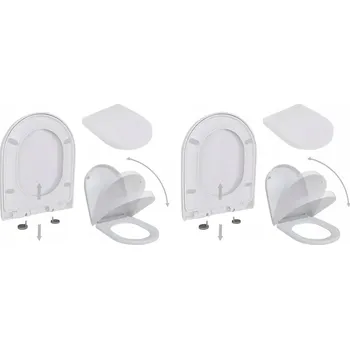 WC sedátko WC sedátko s pomalým sklápěním, rychloupínací, bílé, 46x36 cm, 2 ks
