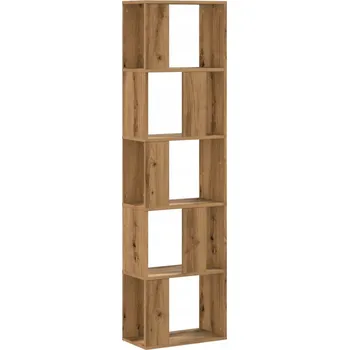 Knihovna Knihovna s přihrádkami, dřevotříska, dub artisan